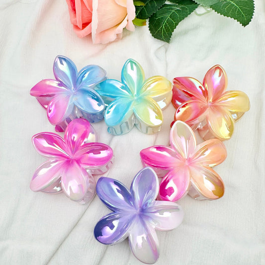 Pince à Cheveux Fleur Hawaïenne brillante