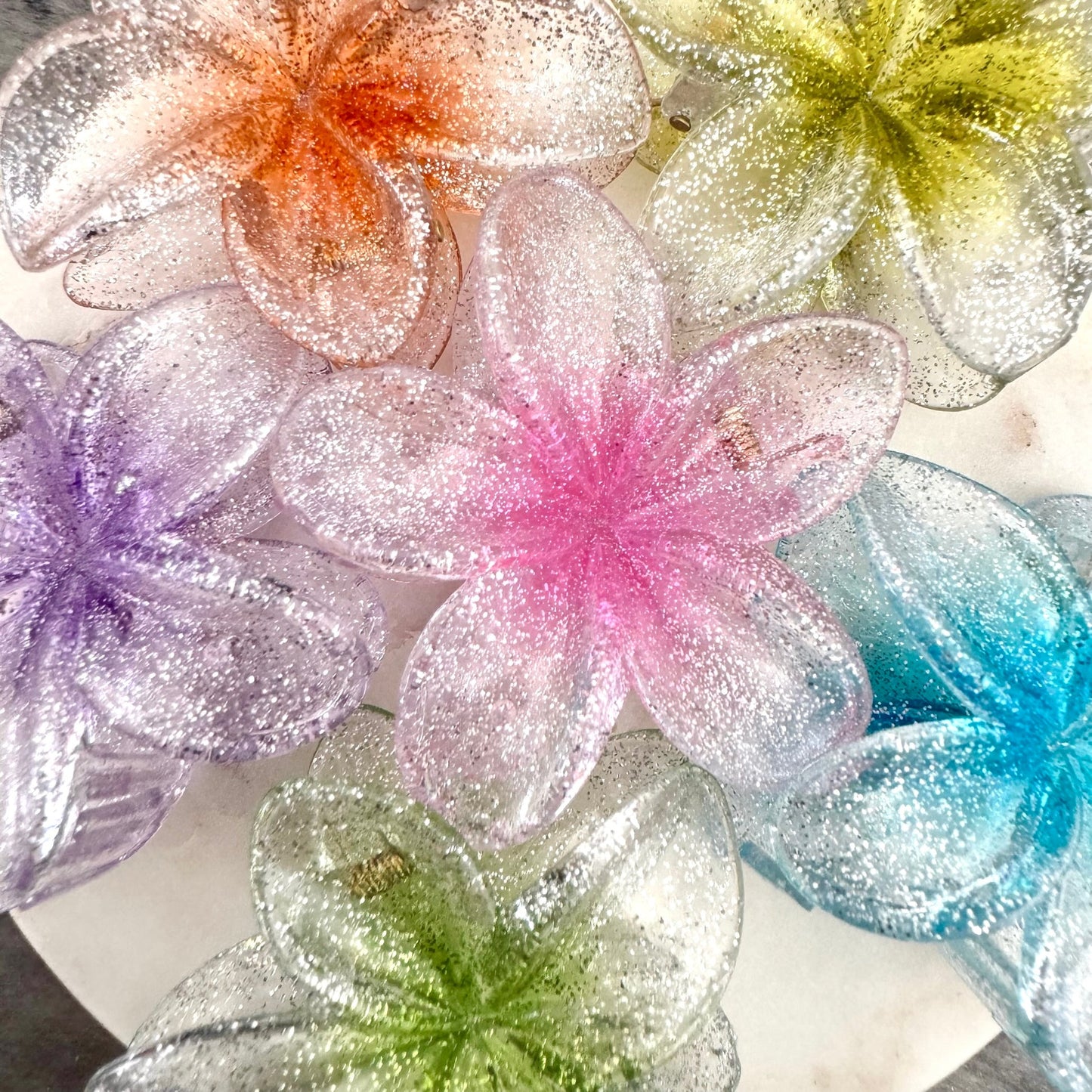 Pince à Cheveux Fleur Hawaïenne brillante