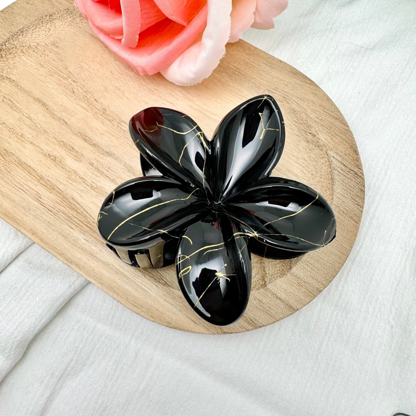 Pince à Cheveux Fleur marbré