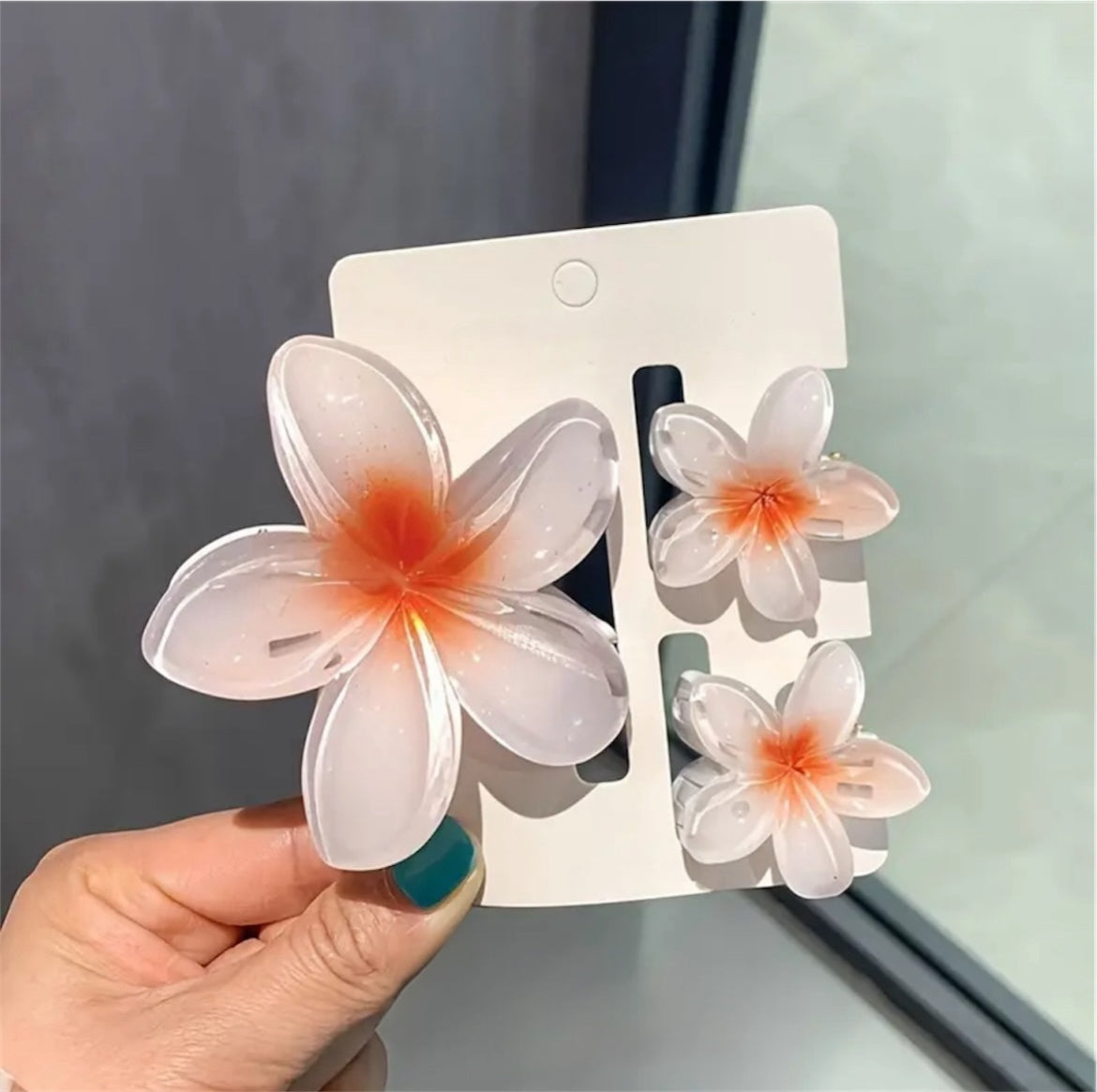 Lot de 3 Pince à Cheveux Fleur Hawaïenne