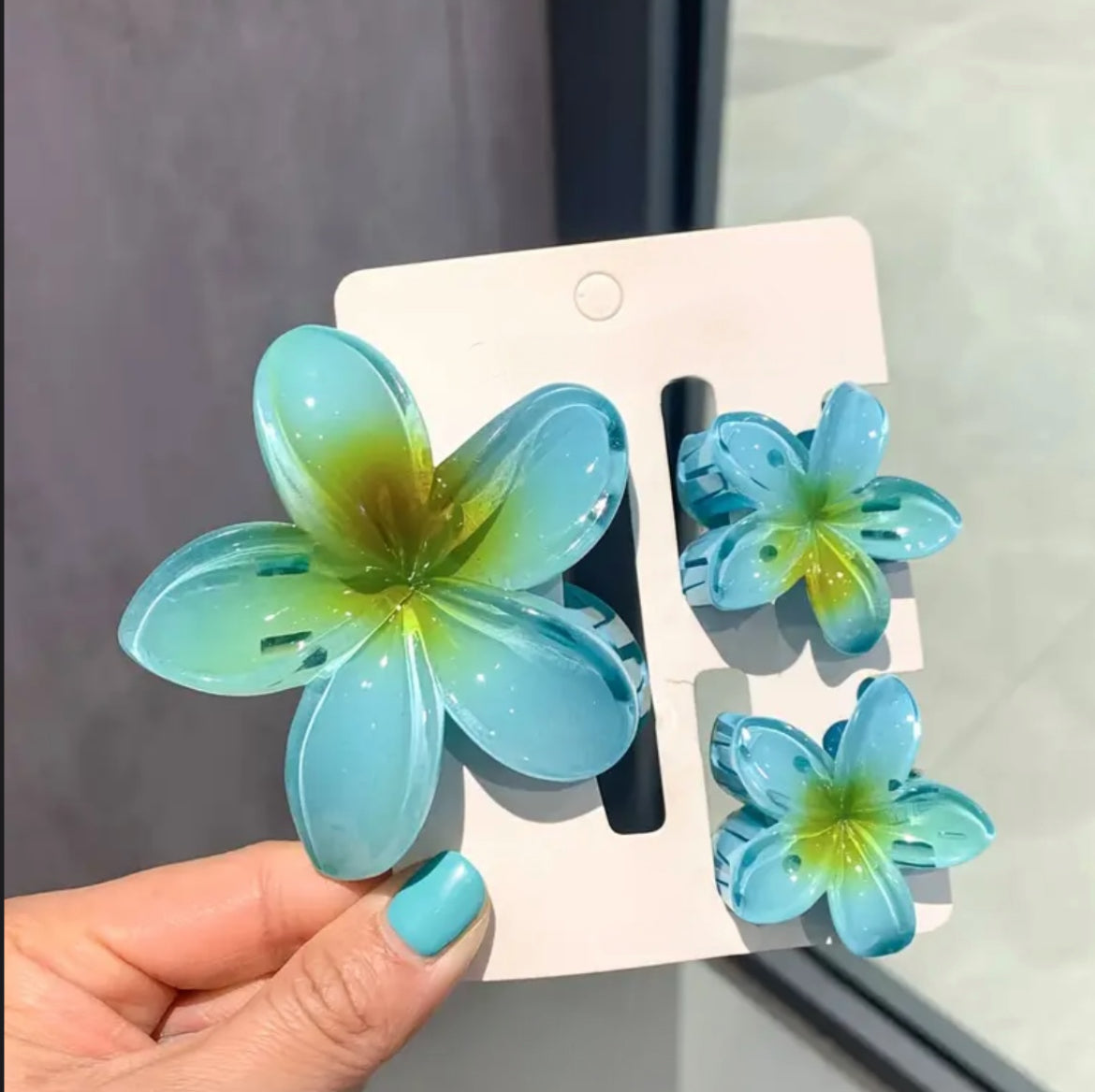 Lot de 3 Pince à Cheveux Fleur Hawaïenne