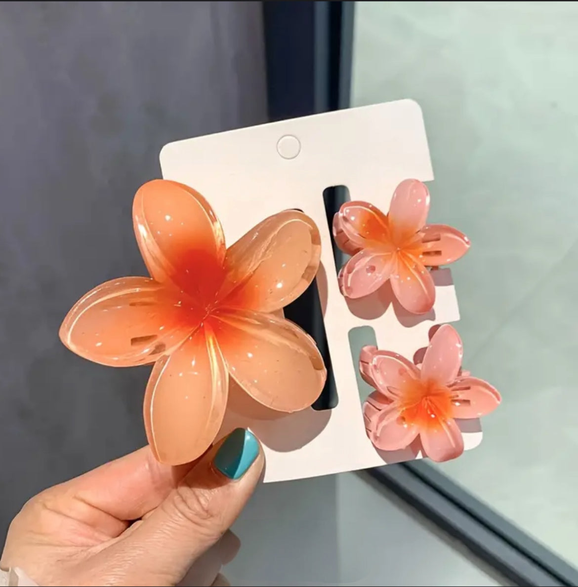 Lot de 3 Pince à Cheveux Fleur Hawaïenne