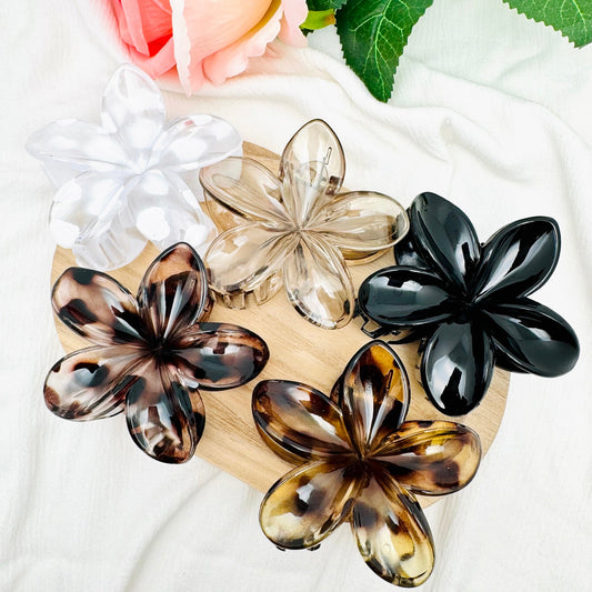 Pince a cheveux fleur hawaïenne à taches