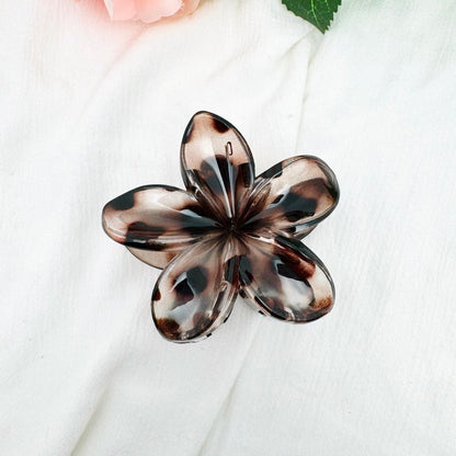 Pince a cheveux fleur hawaïenne à taches