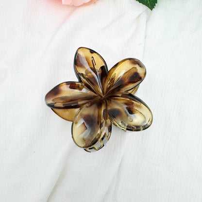 Pince a cheveux fleur hawaïenne à taches