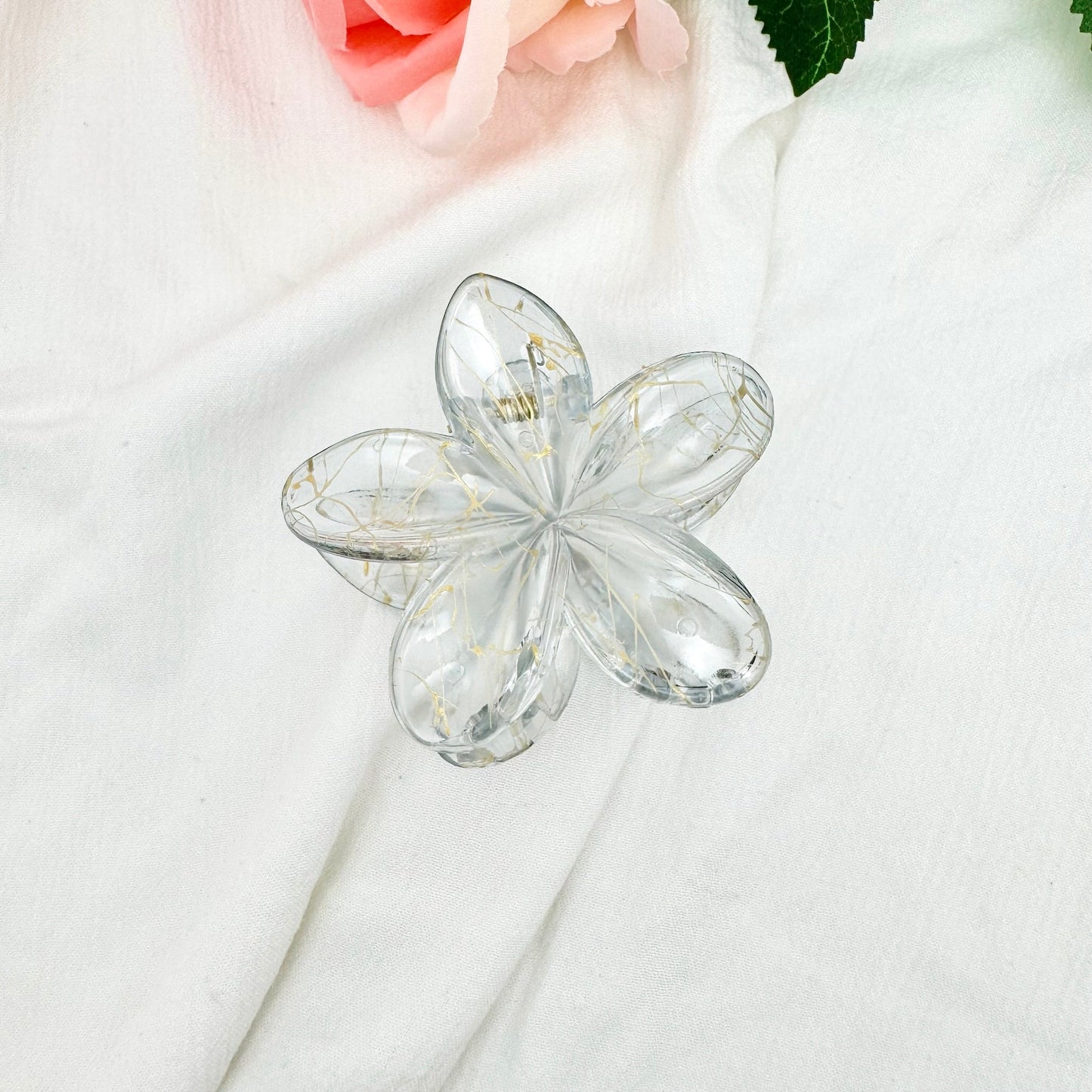 Pince à Cheveux Fleur marbré