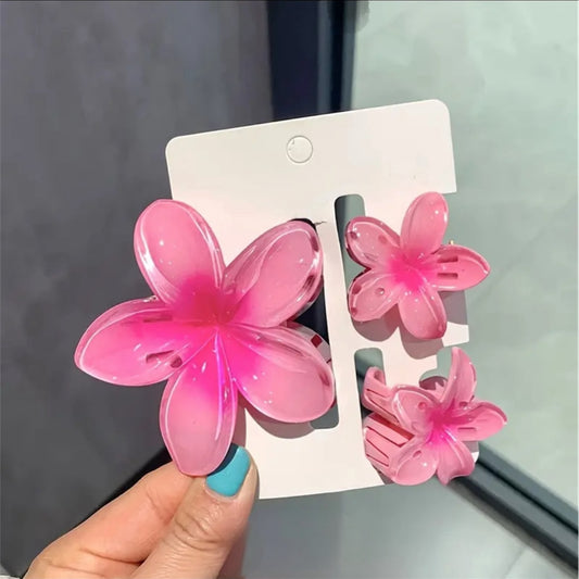 Lot de 3 Pince à Cheveux Fleur Hawaïenne
