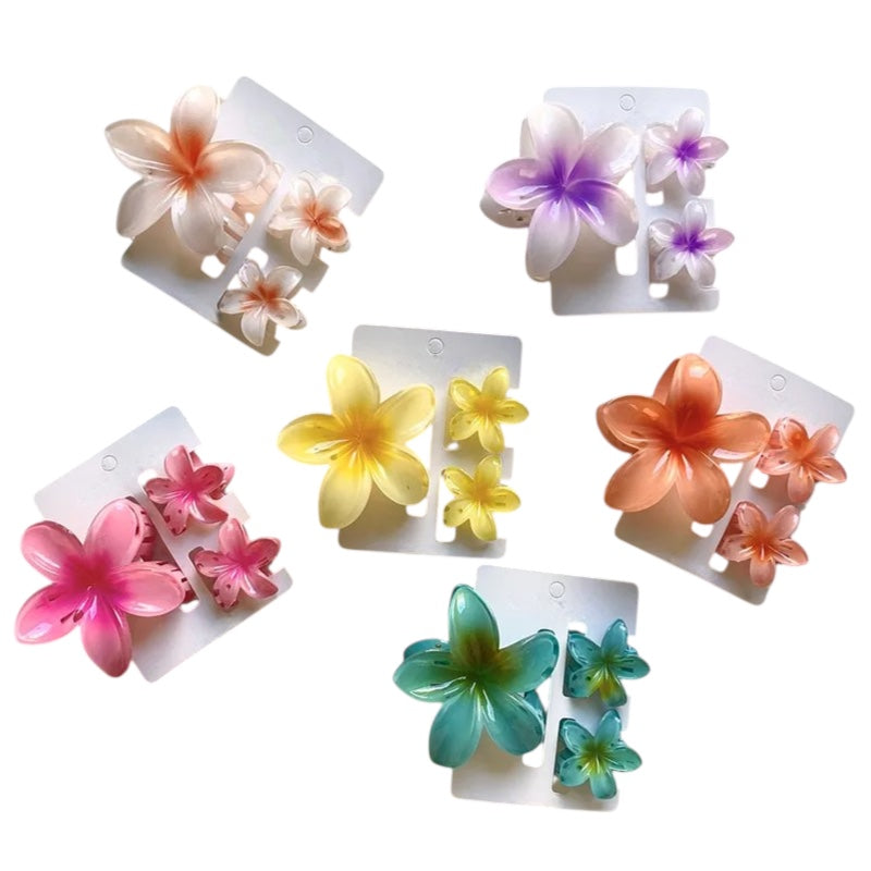 Lot de 3 Pince à Cheveux Fleur Hawaïenne